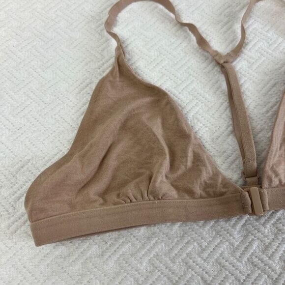 Vintage Lululemon Comfort Small A Cup Tan Triangle Cupped Bra Bralette Tan Beige - Picture 3 of 10